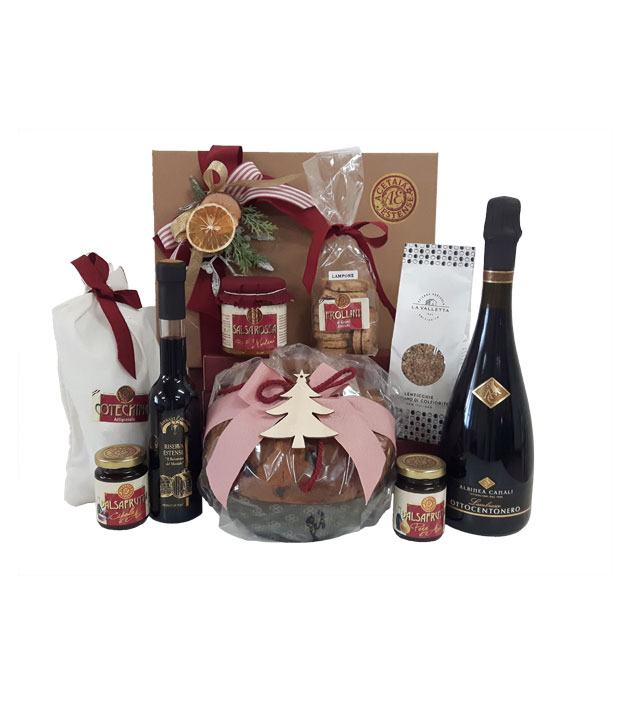 Cesta natalizia regalo con prodotti artigianali di Modena